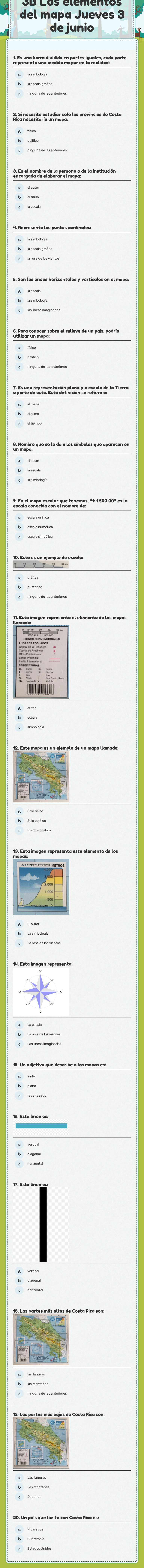 3B Los elementos del mapa Jueves 3 de junio worksheet preview image