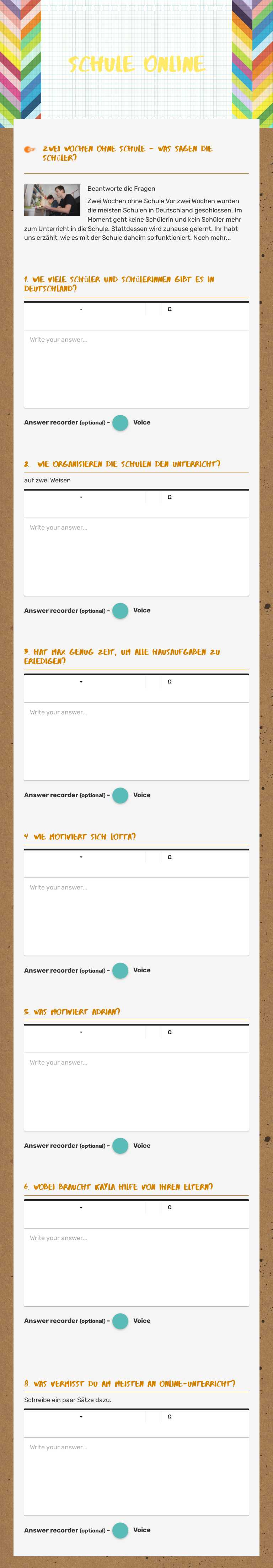 sCHUle online Grade 12 worksheet preview