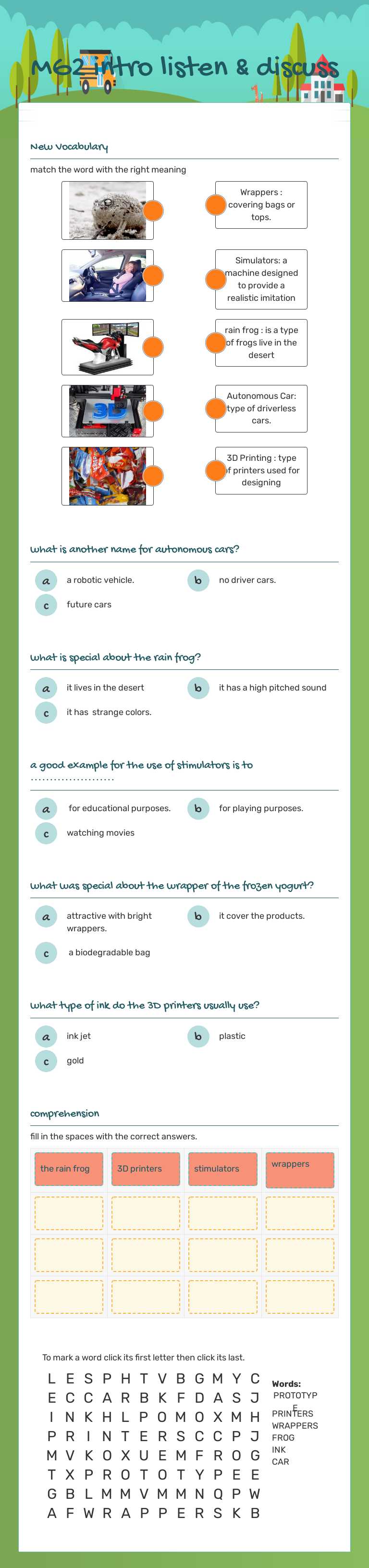 MG2 intro listen & discuss worksheet preview image