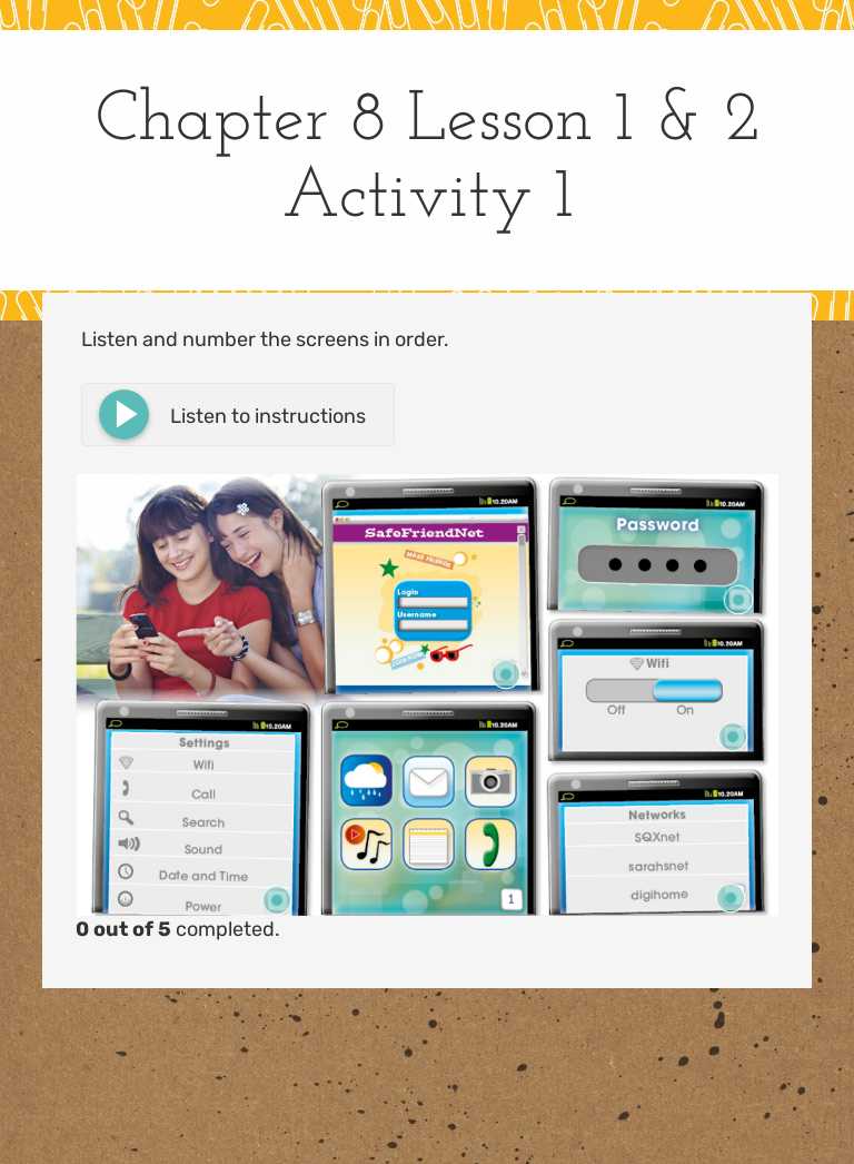 Chapter 8 Lesson 1 & 2 Activity 1 worksheet preview image