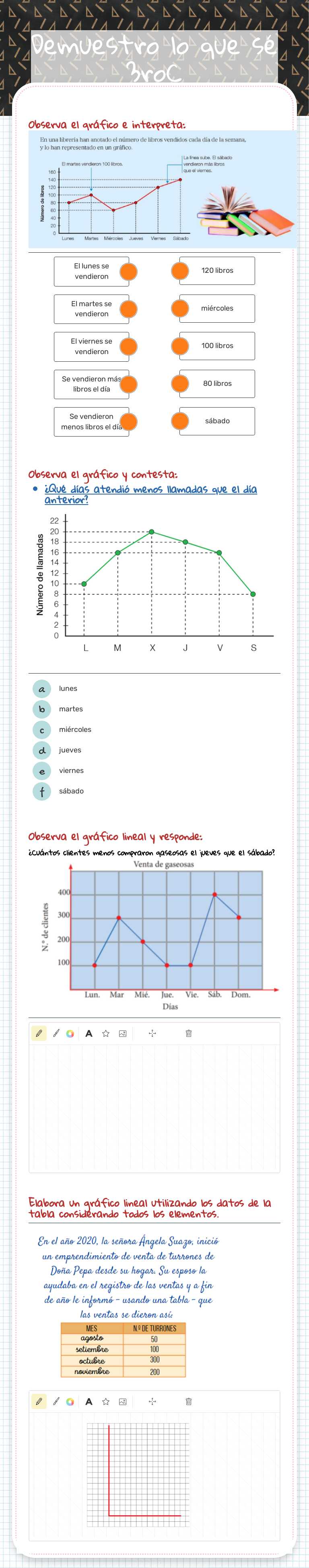 Demuestro lo que sé 3roC worksheet preview image