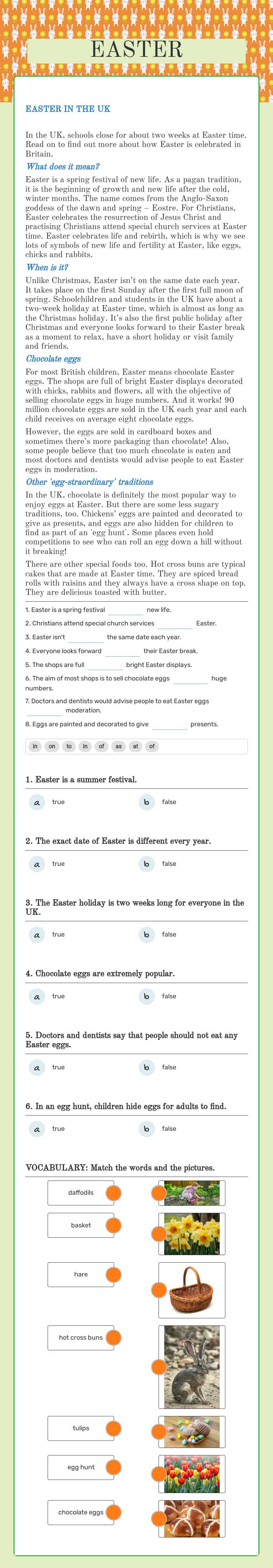 EASTER Grade 5 worksheet preview