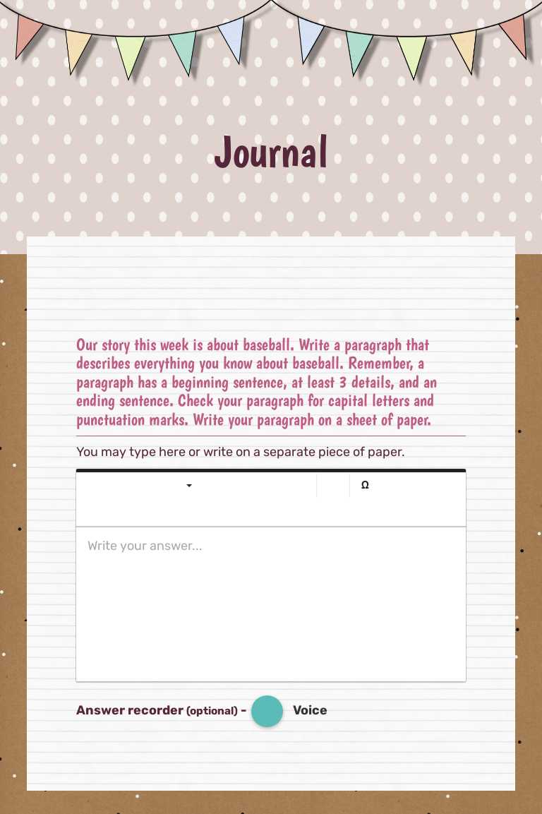 Journal Grade 2 worksheet preview