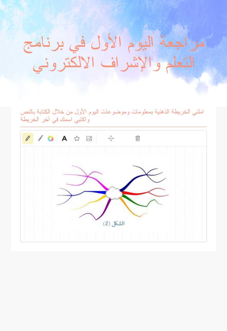 مراجعة اليوم الأول في برنامج التعلم والإشراف الالكتروني Other worksheet preview