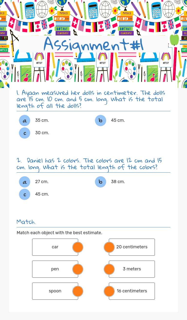Assignment#1 worksheet preview image
