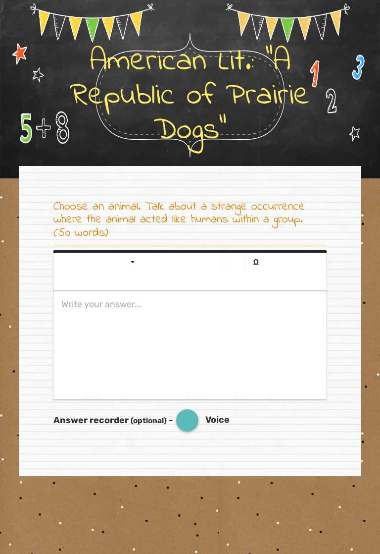 American Lit.: 
"A Republic of Prairie Dogs" worksheet preview image