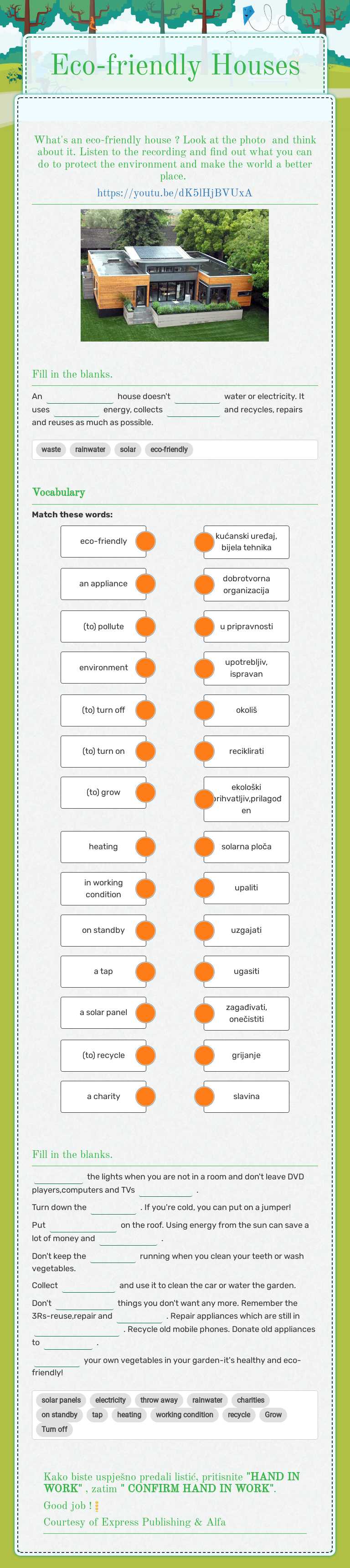 Eco-friendly Houses worksheet preview image