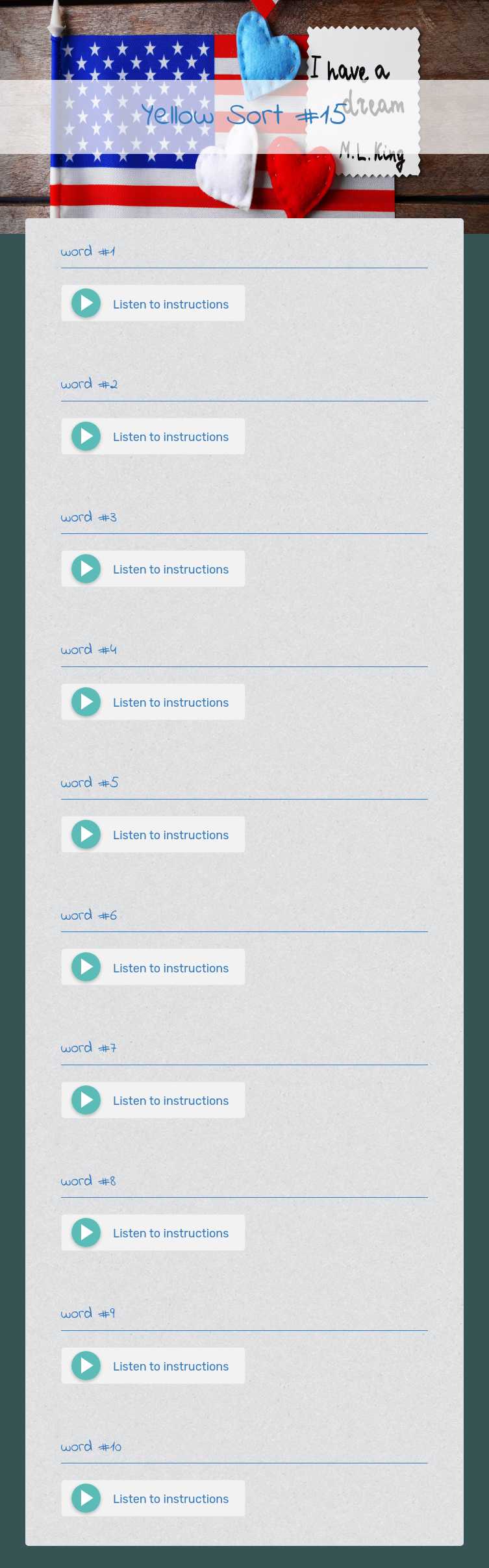 Yellow Sort #15 worksheet preview image