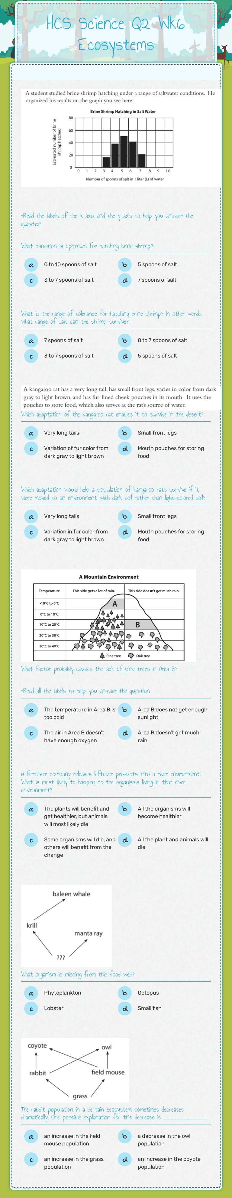 HCS Science Q2 Wk6 Ecosystems worksheet preview image