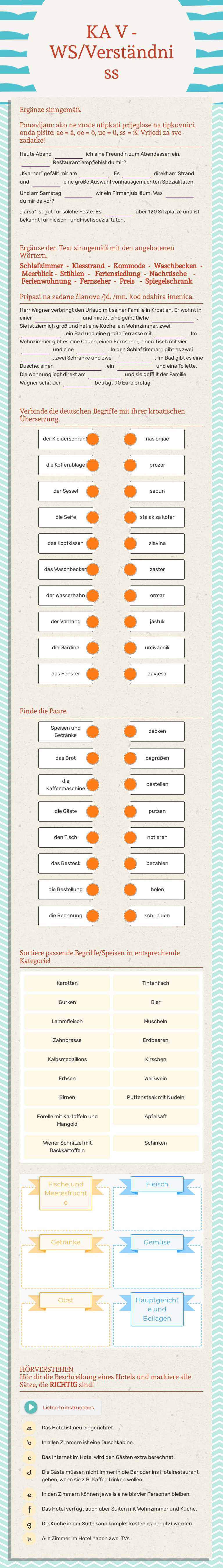 KA V - WS/Verständniss worksheet preview image