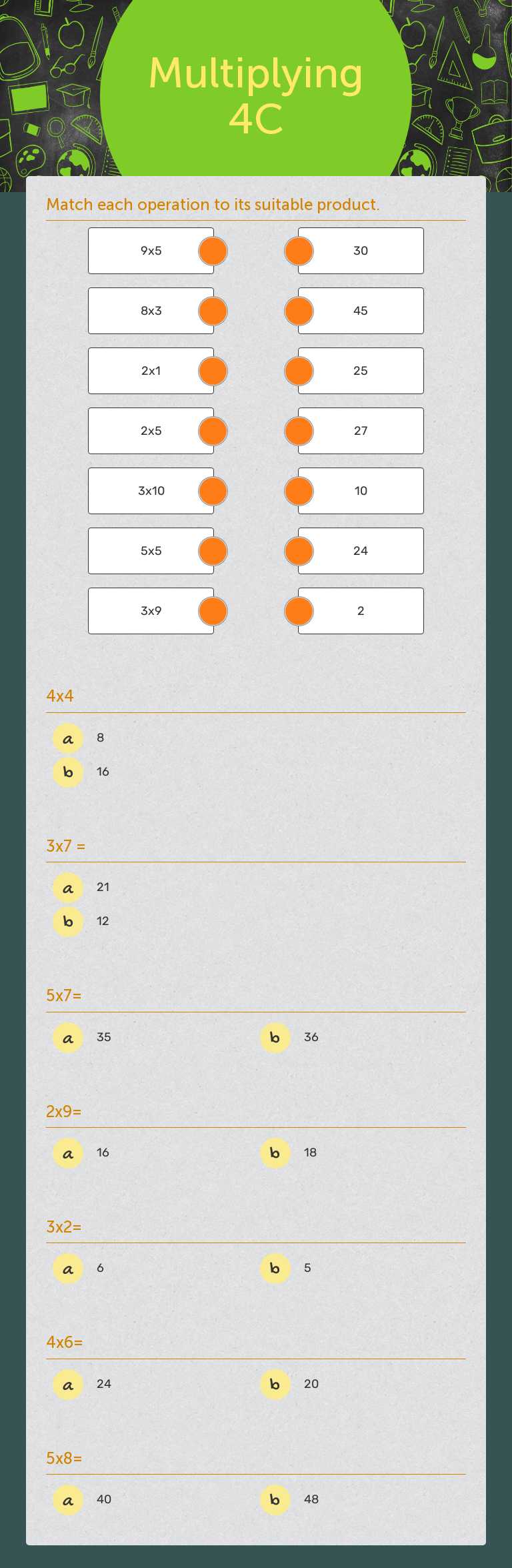 Multiplying
4C Grade 4 worksheet preview