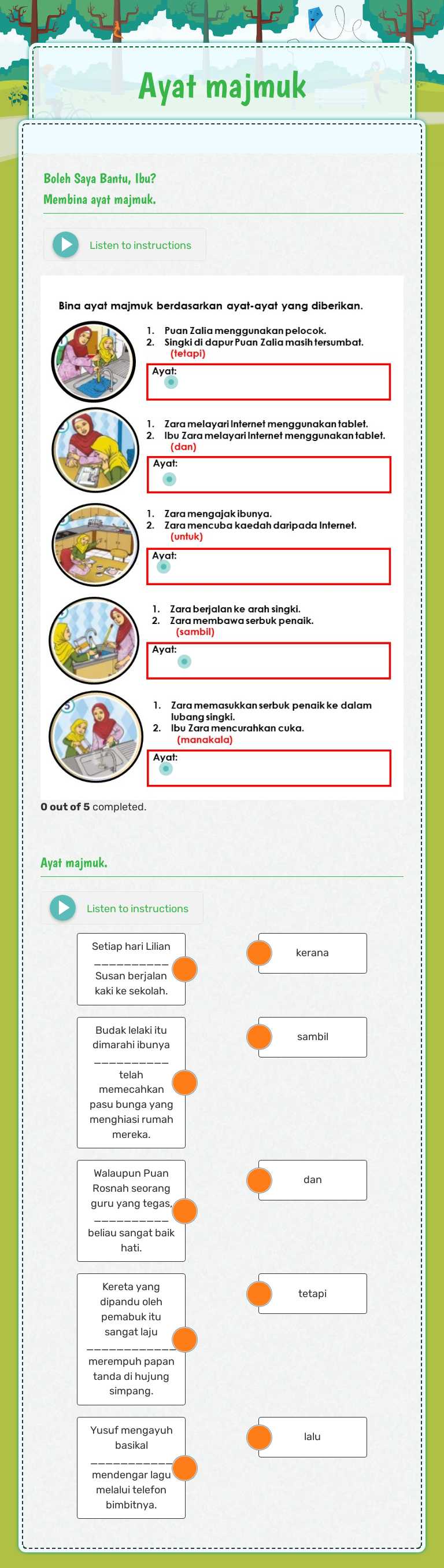 Ayat majmuk worksheet preview image