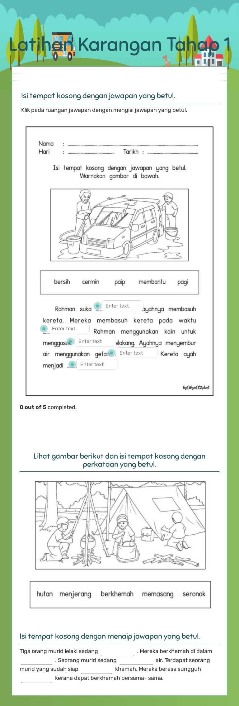 Latihan Karangan Tahap 1 worksheet preview