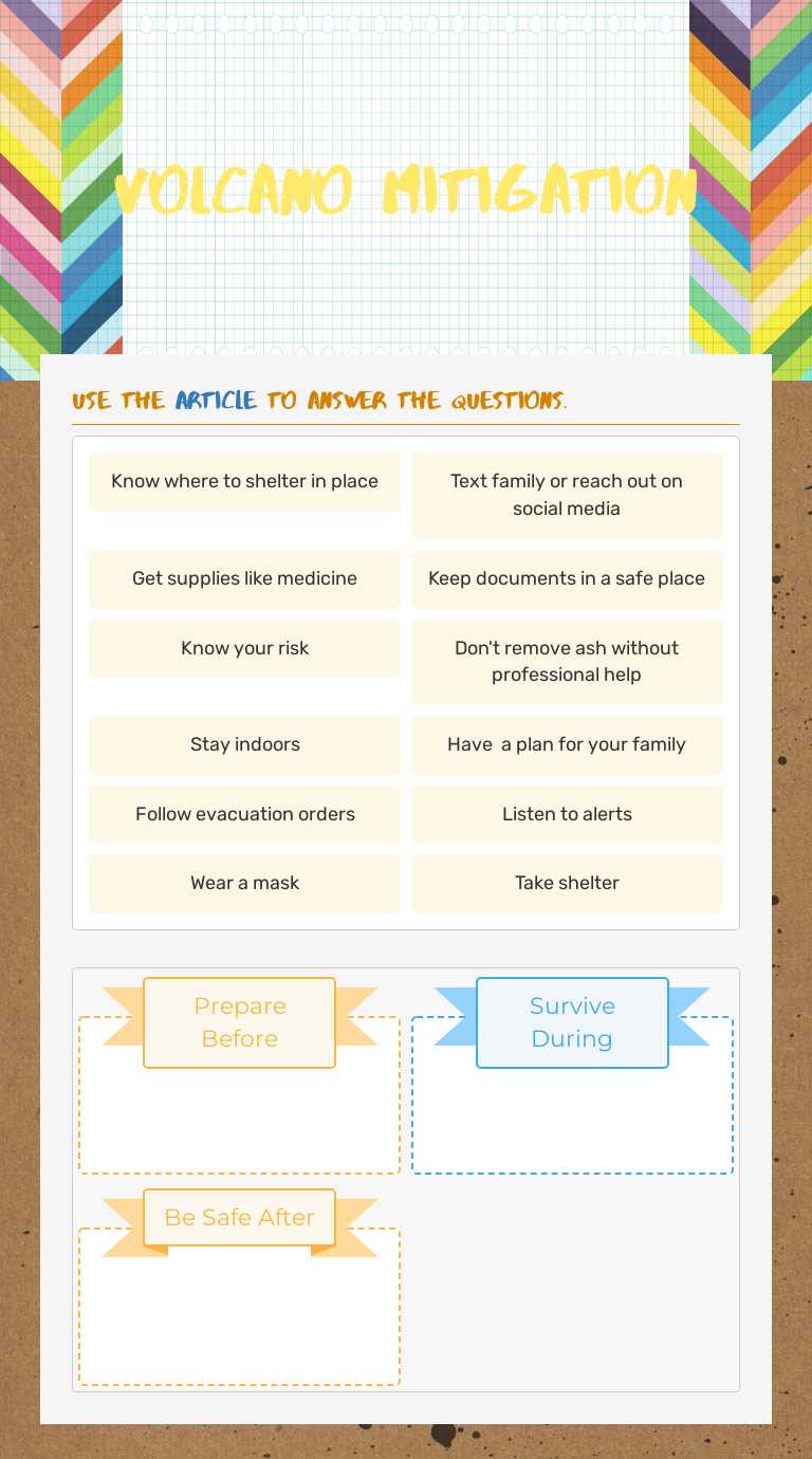 Volcano Mitigation worksheet preview image
