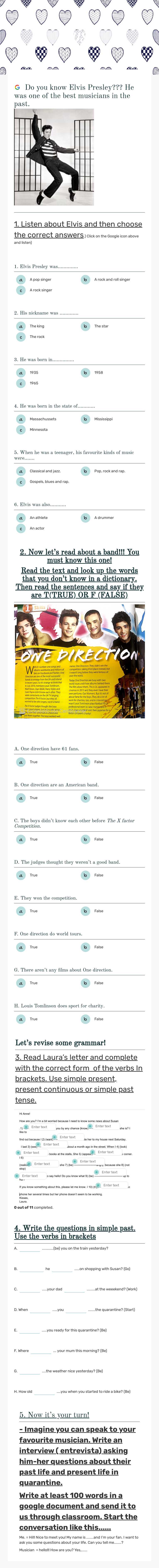 MUSIC worksheet preview image