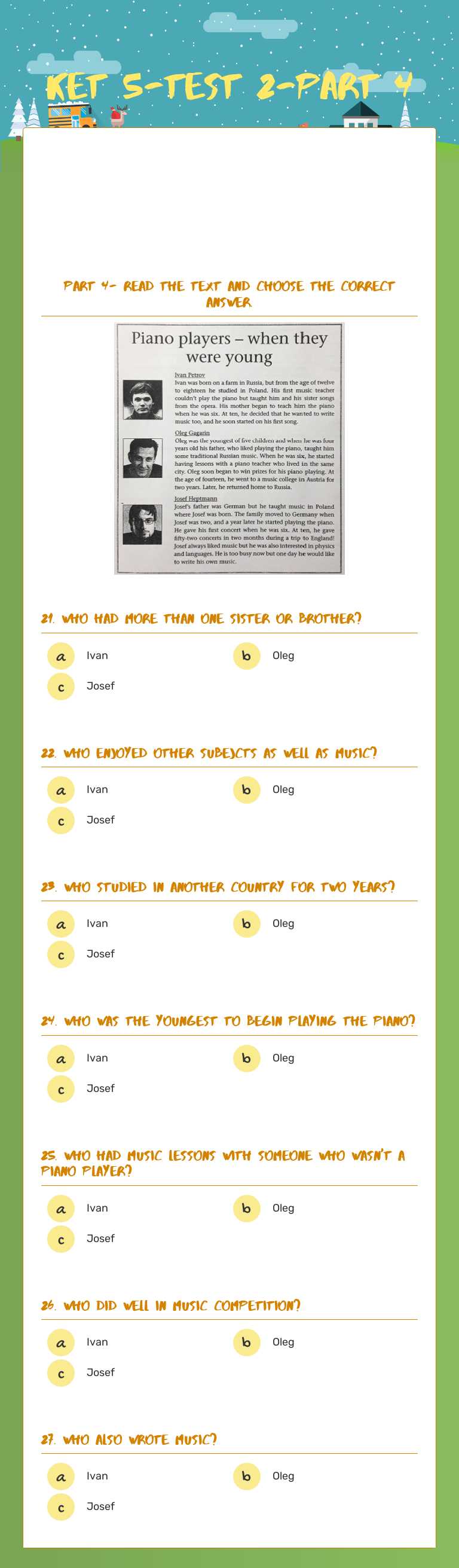 KET 5-test 2-part 4 worksheet preview image
