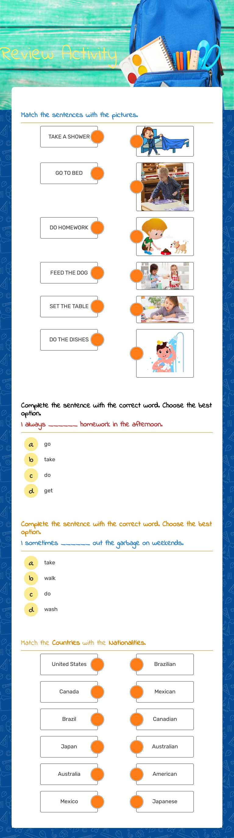 Review Activity worksheet preview image