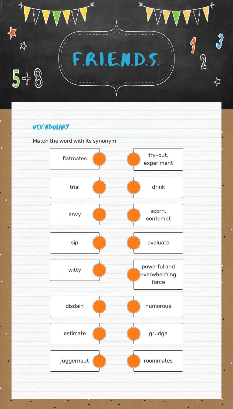 F.R.I.E.N.D.S. worksheet preview image