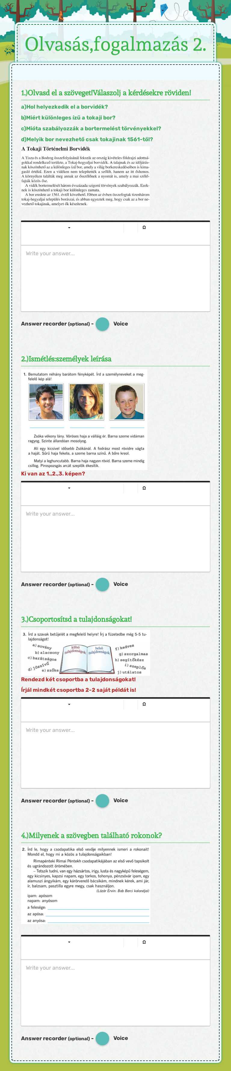 Olvasás,fogalmazás 2. worksheet preview image