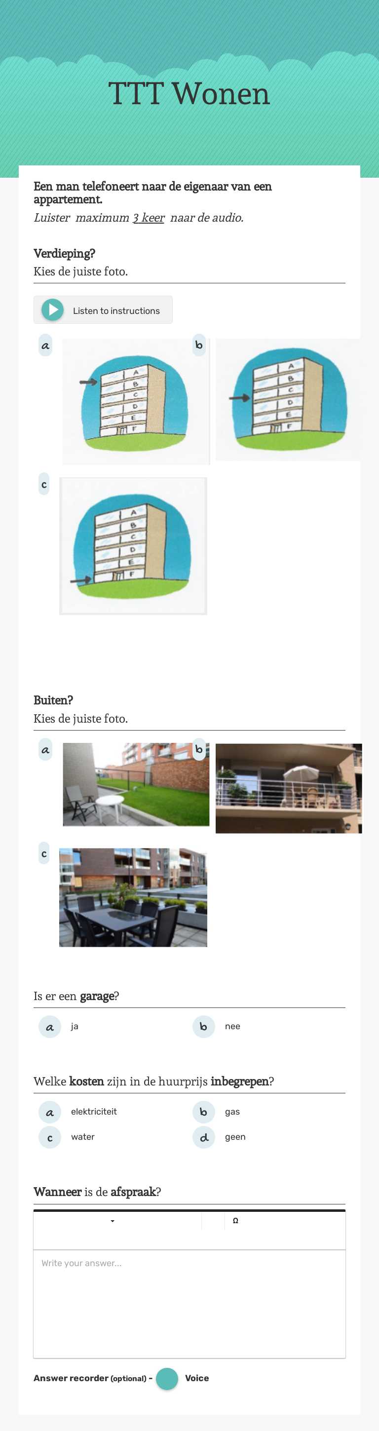 TTT Wonen worksheet preview image