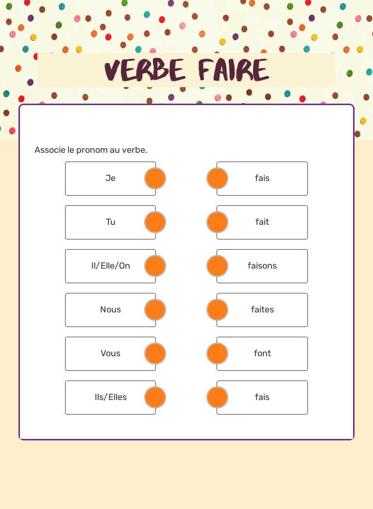 Verbe faire worksheet preview