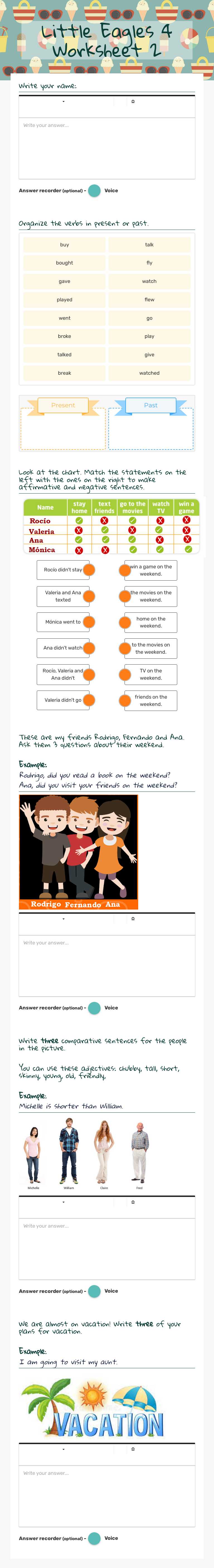 Little Eagles 4 Worksheet 2 worksheet preview image