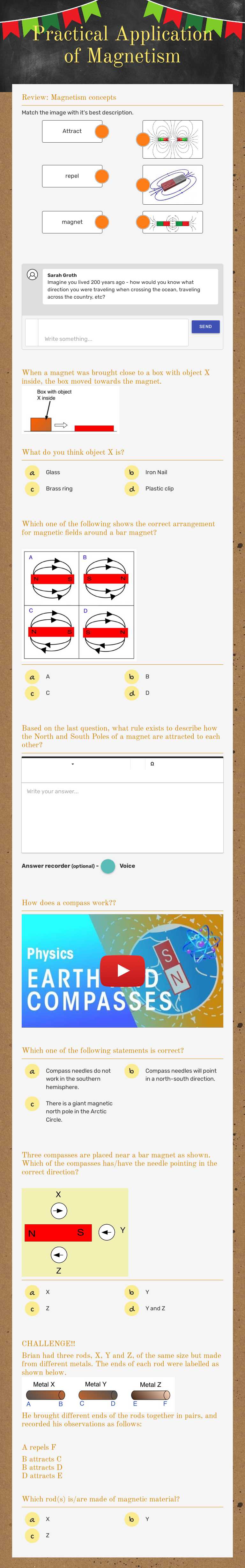 Practical Application of Magnetism worksheet preview image