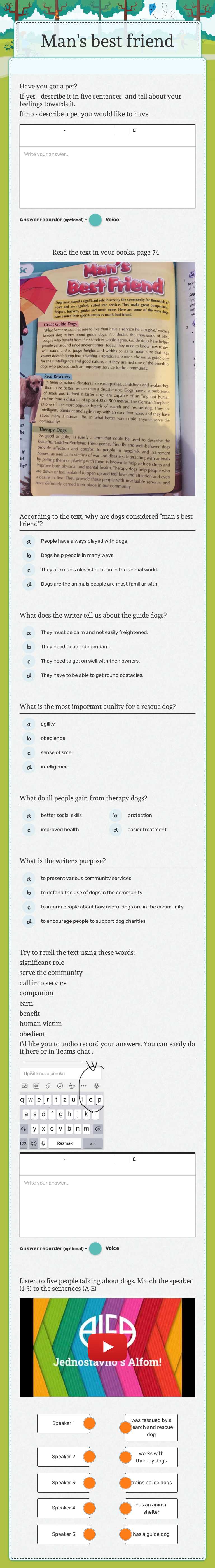 Man's best friend worksheet preview image