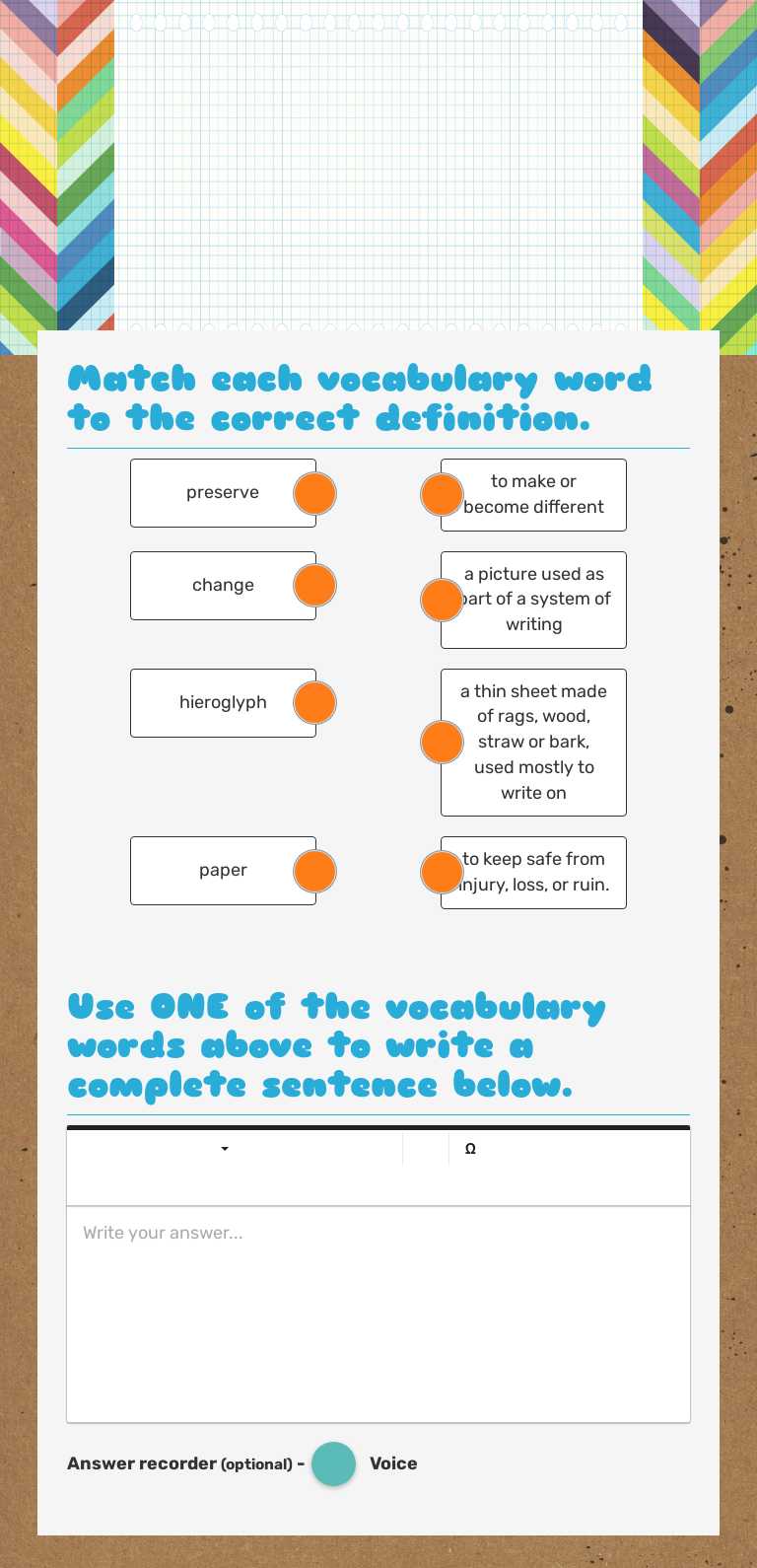 Week 11 Vocabulary Grade 3 worksheet preview