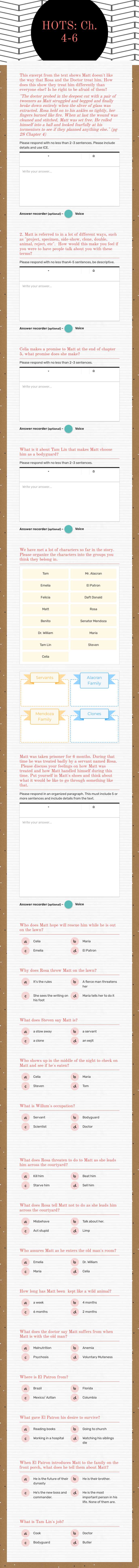HOTS:    Ch. 4-6 Grade 8 worksheet preview
