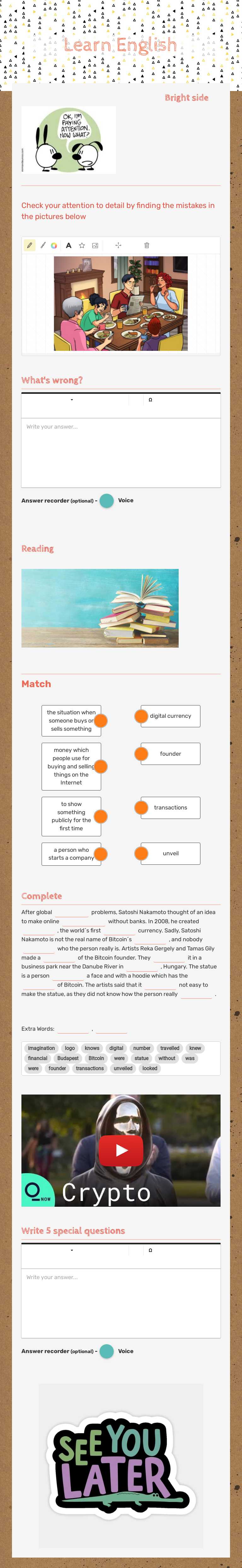 Learn English Grade 7 worksheet preview