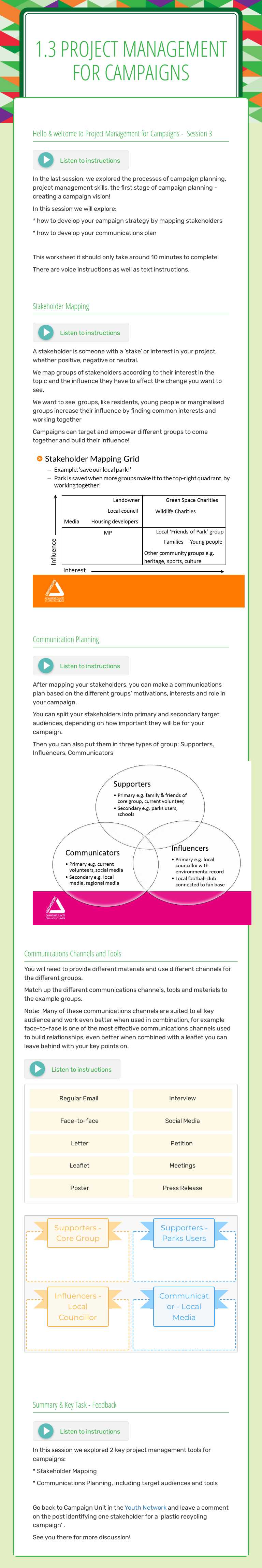 1.3 Project Management for Campaigns worksheet preview image