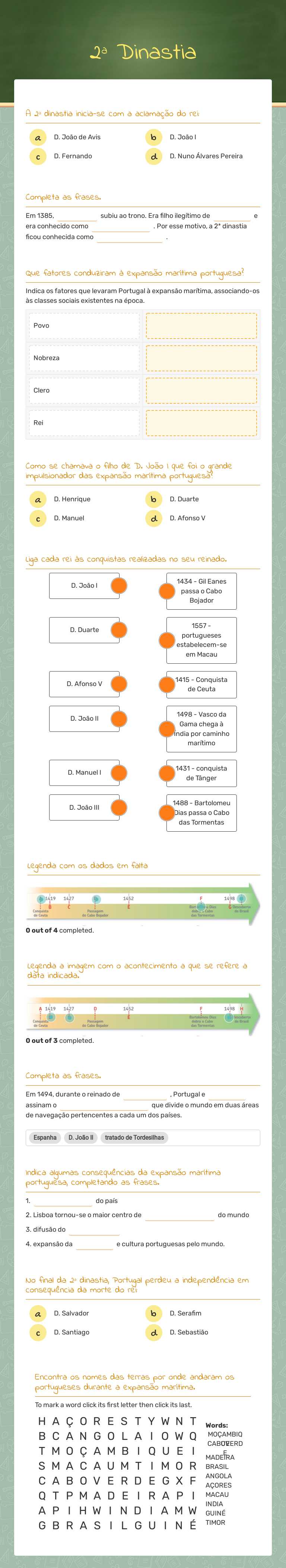 2ª Dinastia worksheet preview image