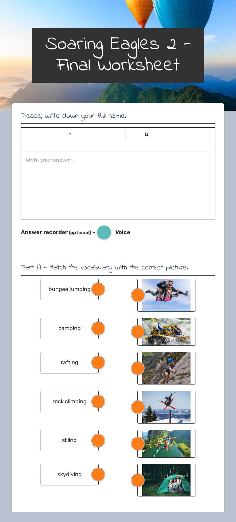 Soaring Eagles 2 - Final Worksheet worksheet preview image