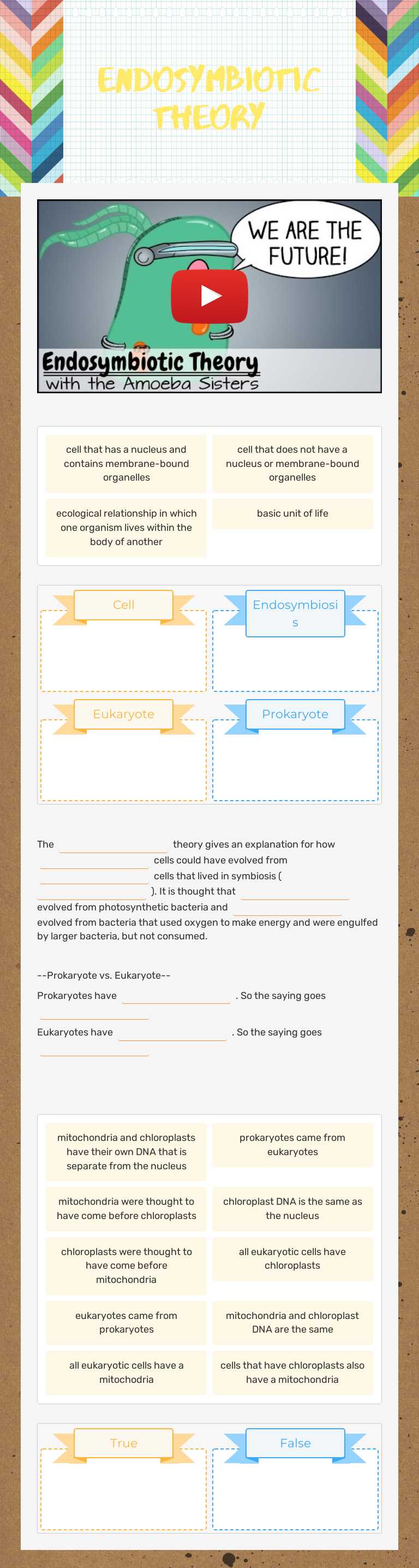 Endosymbiotic Theory Grade 10 worksheet preview