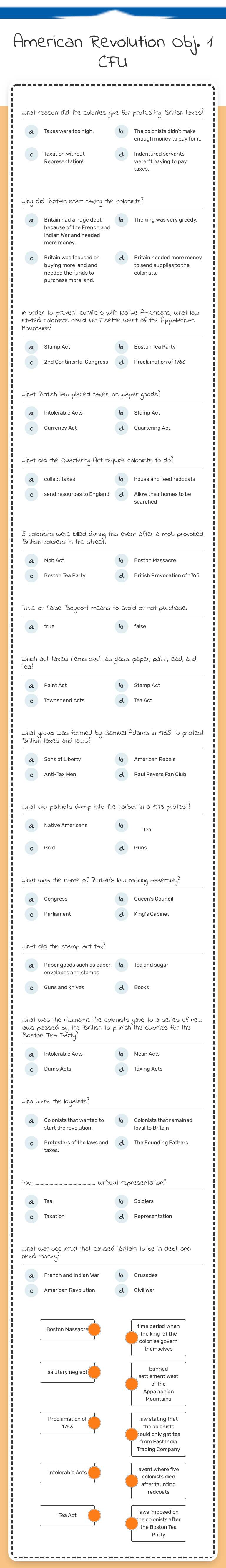 American Revolution
Obj. 1 CFU worksheet preview image