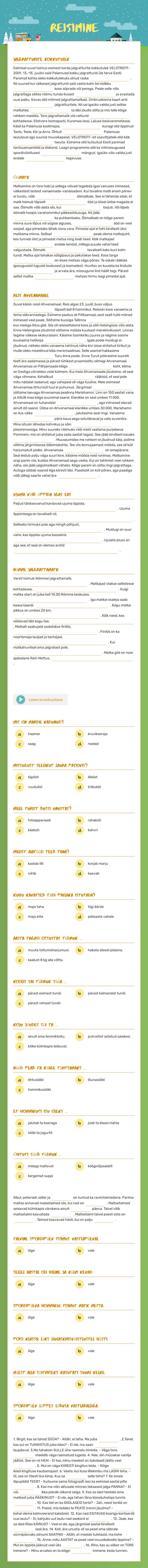 REISIMINE Grade 9 worksheet preview