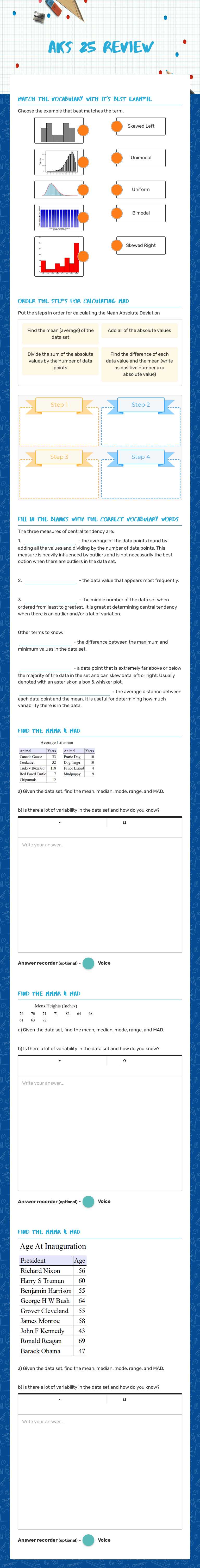 AKS 25 Review worksheet preview image