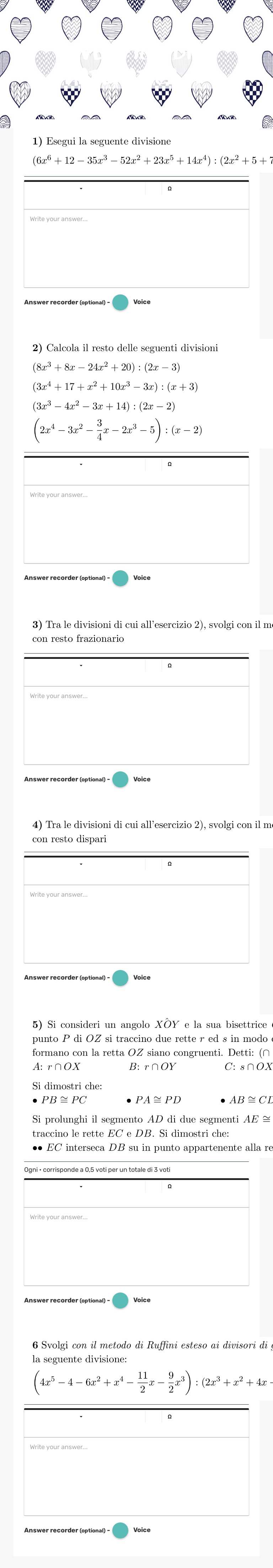 Verifica di Matematica 1B worksheet preview image