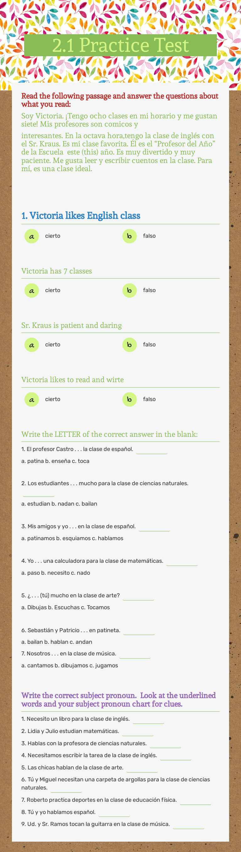 2.1 Practice Test worksheet preview image