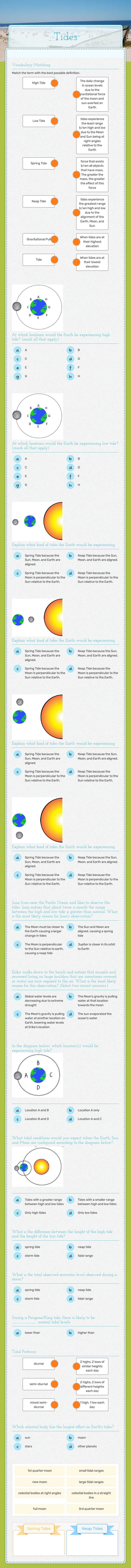 Tides worksheet preview image