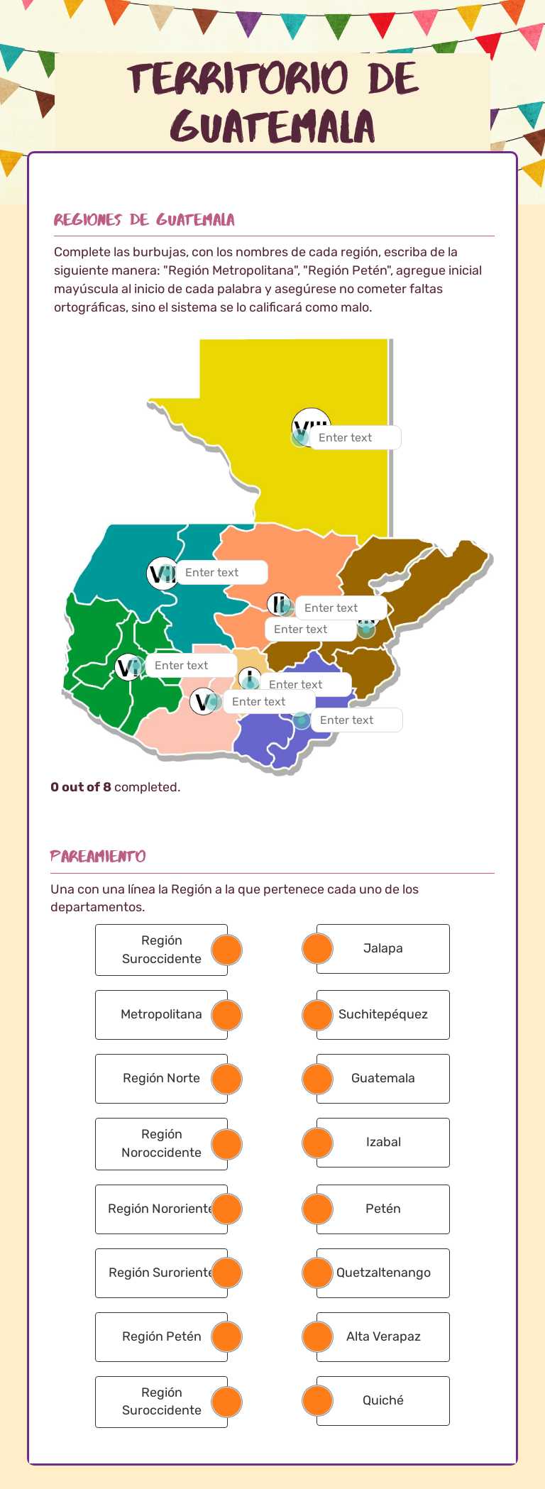 territorio de guatemala worksheet preview image
