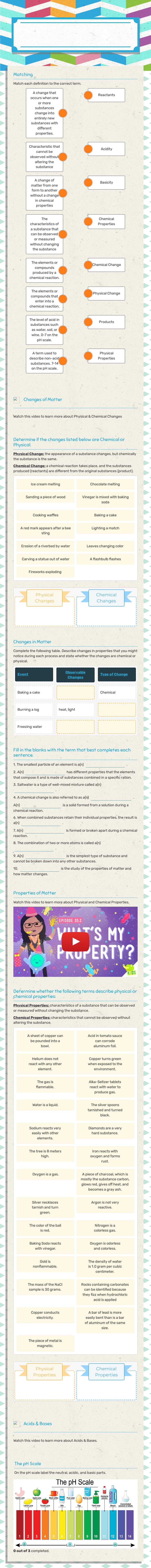 8.P.1.3: Physical and Chemical Properties & Changes worksheet preview image