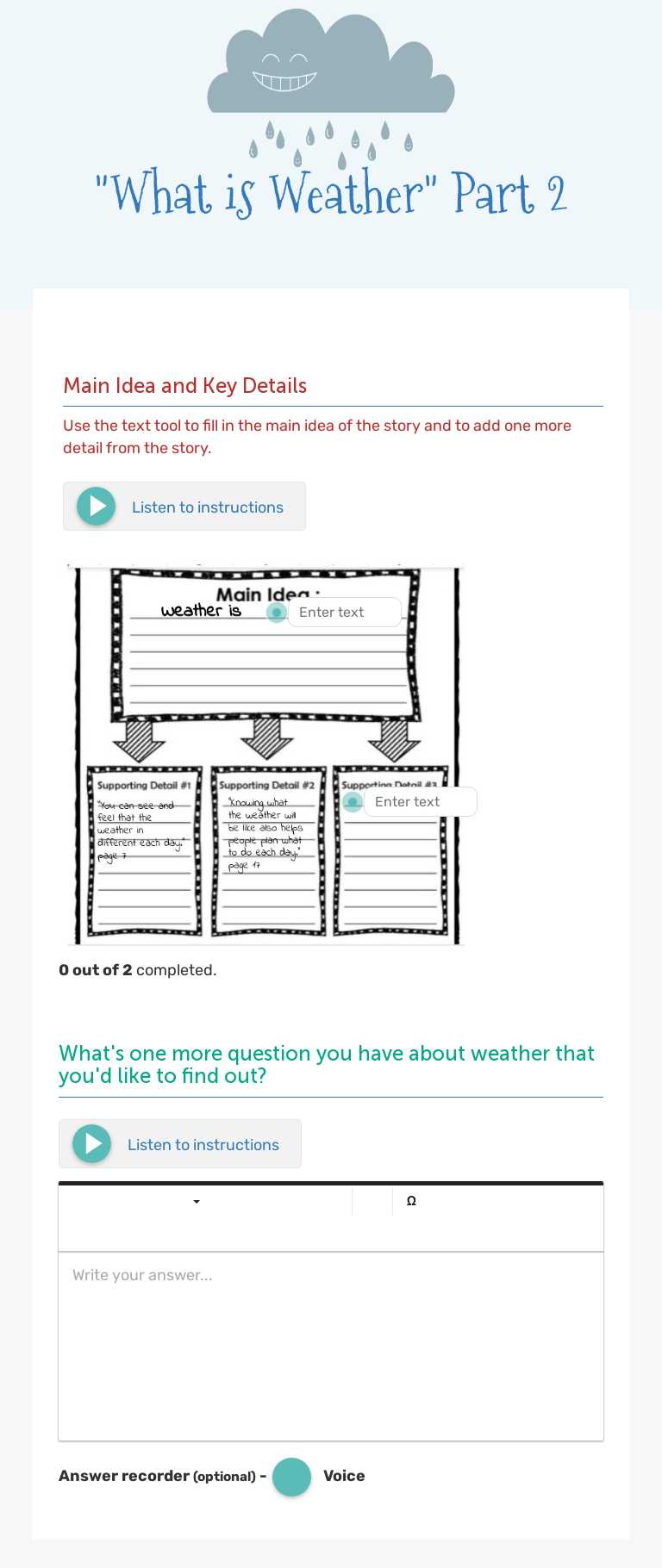"What is Weather" Part 2 worksheet preview image