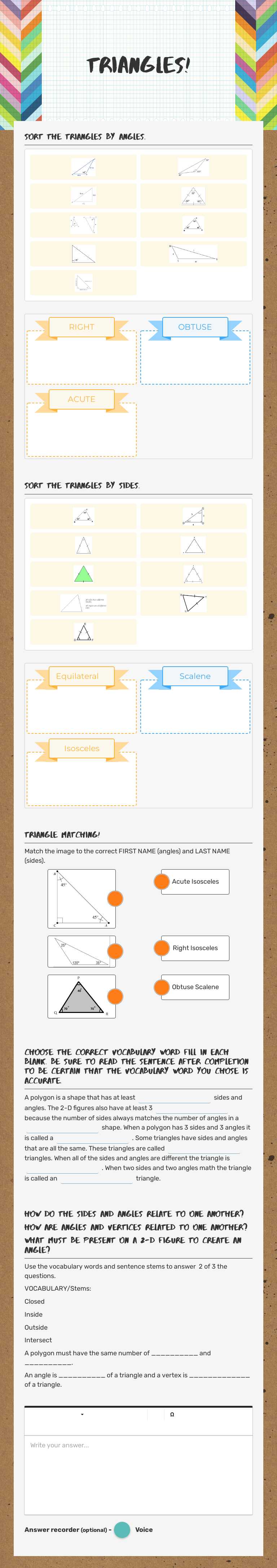 TRIANGLES! worksheet preview image