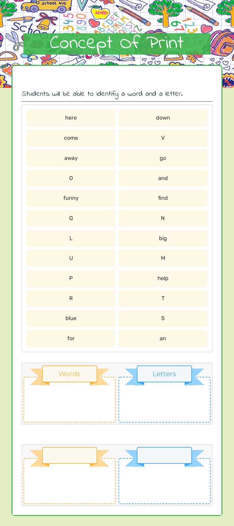 Concept Of Print worksheet preview image