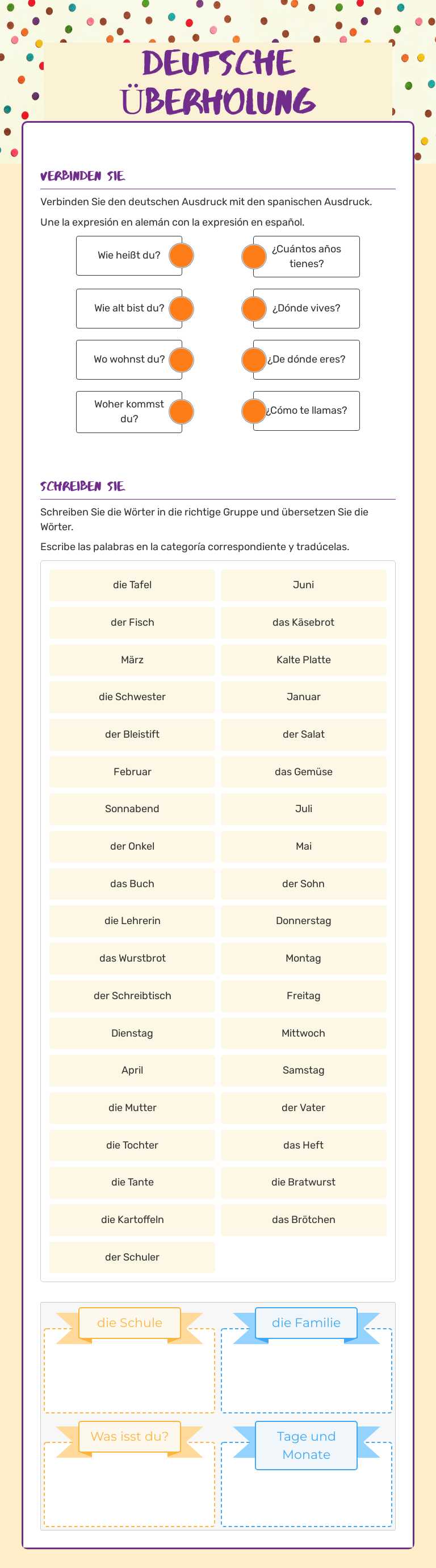DEUTSCHE ÜBERHOLUNG Grade 8 worksheet preview