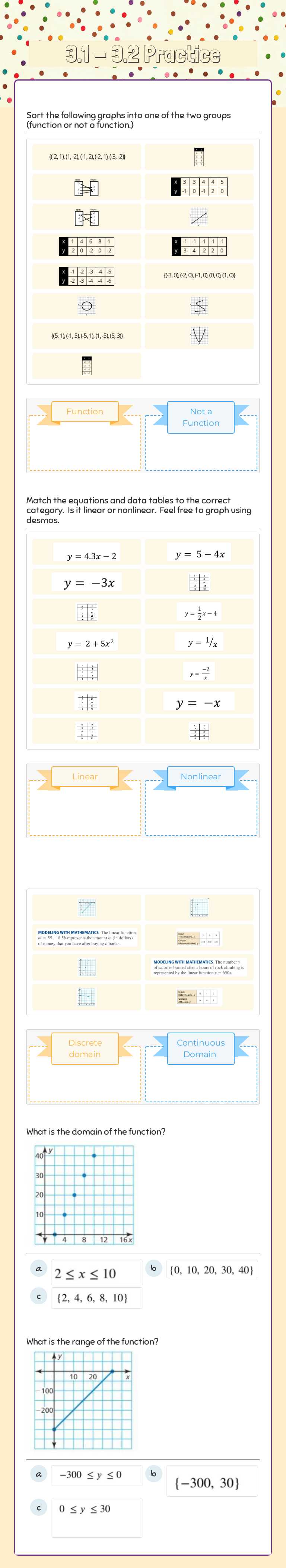 3.1 - 3.2 Practice Grade 6 worksheet preview