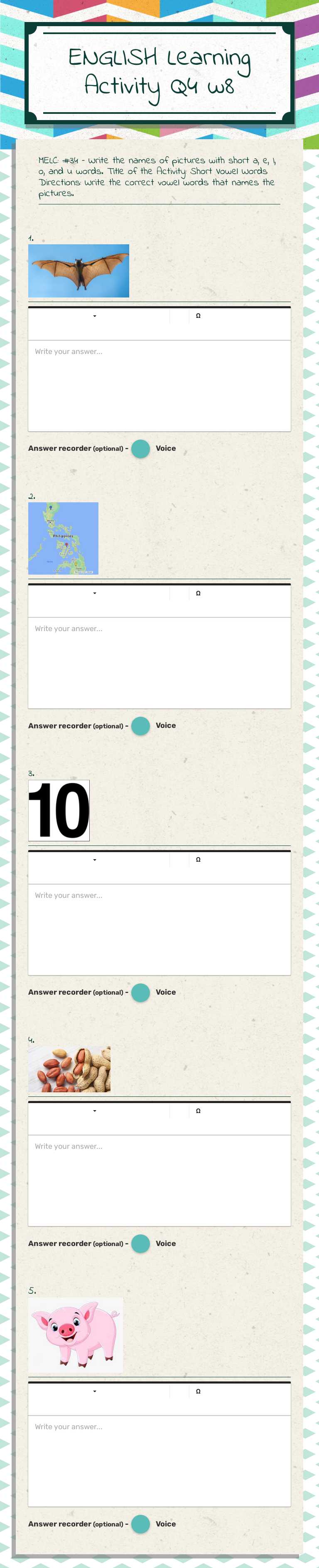 ENGLISH Learning Activity Q4 w8 Grade 2 worksheet preview