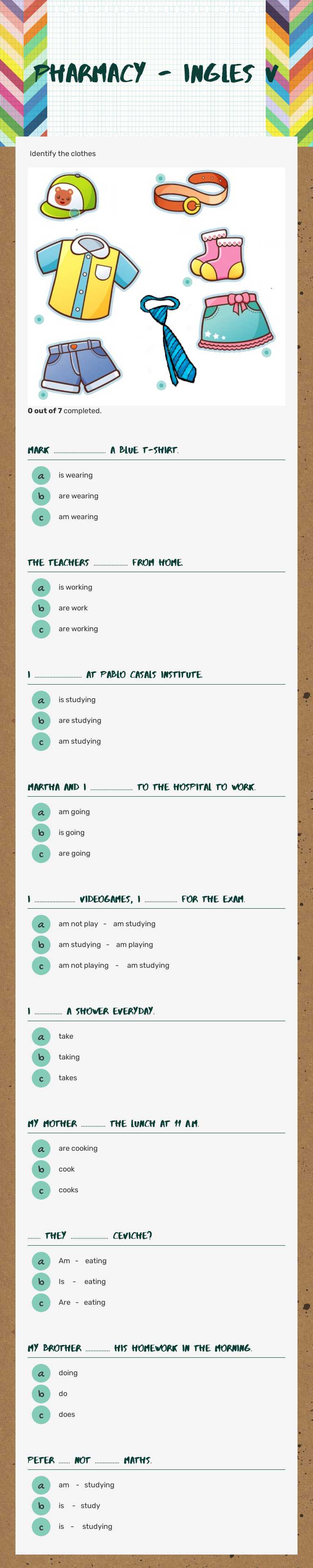 Pharmacy - ingles V worksheet preview image